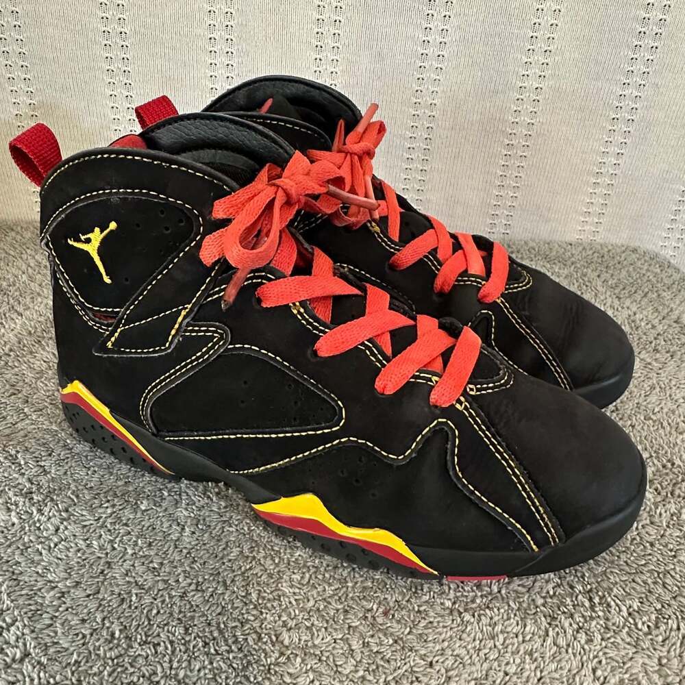Jordan Boy's Air 7 Retro BG Black/Citrus/Varsity Red